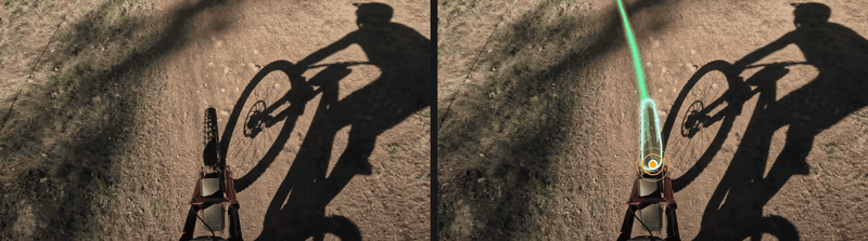 Raw footage next to the detected tire and its contact point, slowed down